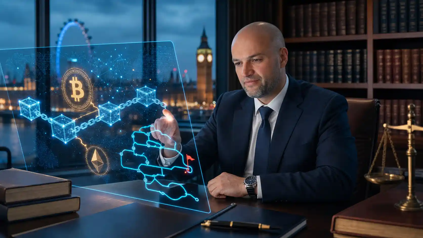 المحامي فرحان الخالد يستخدم تقنيات البلوكتشين والذكاء الاصطناعي لتتبع الأصول الرقمية المسروقة من لندن